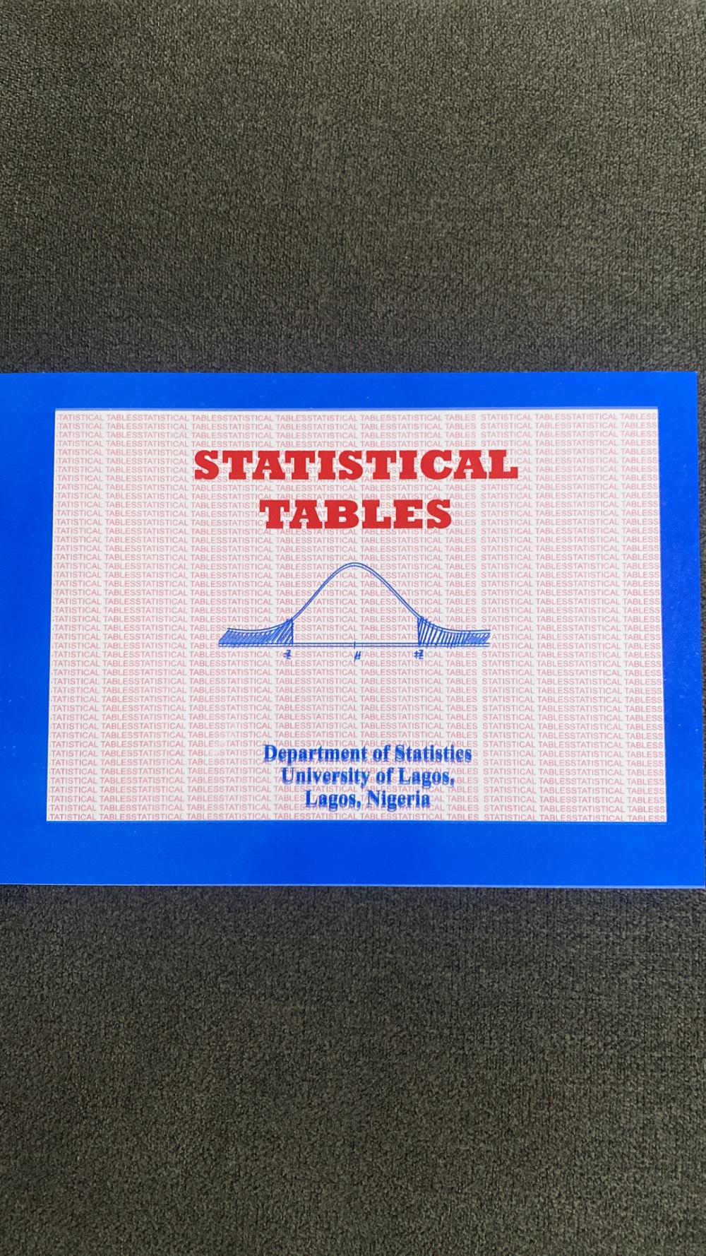 Cover of STATISTICAL TABLES